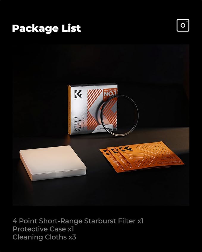 K&F CONCEPT 82mm Variable Short Line Star Lens Filter, Cross Screen Starburst - Image 8
