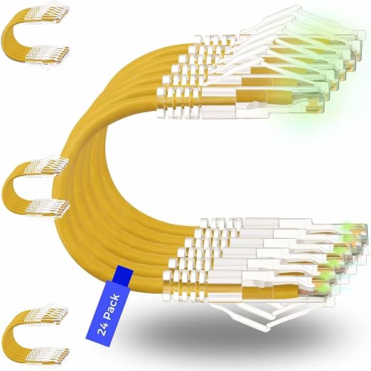 Rapink Patch Cables Cat6/ Cat6a 5ft Slim, Cat6a Ethernet Patch Cable 50G Support by Rapink