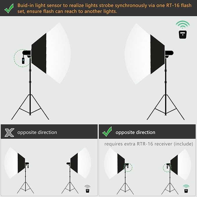 Godox 600W Professional Studio Strobe Lights Kit, 2X 300W 5600K Monolights - Image 7
