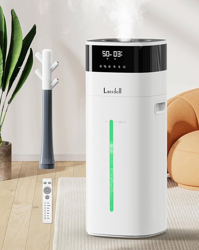 Cool and Warm Mist Humidifier Large Room, 5.3Gal/20L Humidifiers for Home 2500 sq ft, Air Humidifiers for Bedroom with Diffuser&Extended Tube, Whole House Humidifiers for Nursery Baby Plants by Bigcapacitybigpeaceofmind