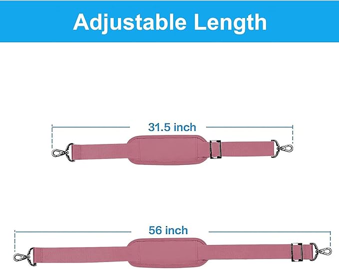 MOSISO 56 inch Shoulder Strap, Adjustable Thick Soft Universal Replacement - Image 3