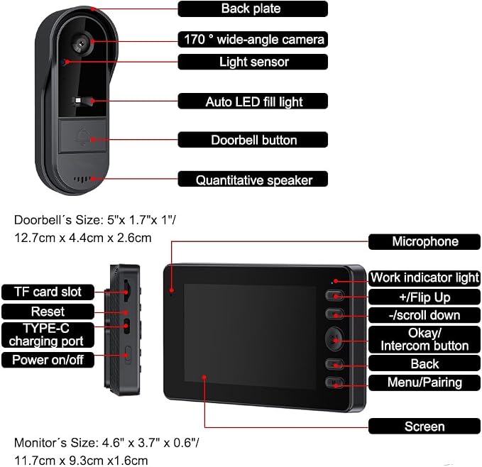 TKMARS Doorbell Camera No Subscription Wireless Video Doorbell, Two-Way Intercom - Image 8