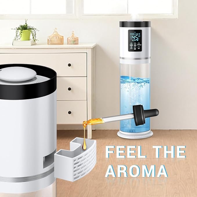 8L/2.1Gal Humidifiers for Bedroom Large Room with Clear Tank, 7-Color Light, 36dB Ultrasonic Cool Mist Humidifiers with Humidistat, Essential Oil Tray Top Fill Humidifier for Home Bedroom Office - Image 6