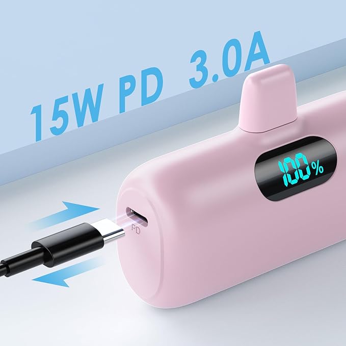 Small Portable Charger for iPhone 5000mAh, PD Fast Charging Power Bank,Mini Battery Pack Portable Phone Charger Travel Essentials for iPhone 14/14 Pro Max/13/13 Pro/12 Pro/11/XS/XR/X/8/7/6/SE Series - Image 6