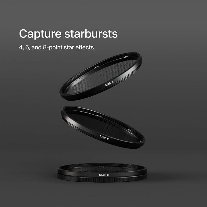 Urth 62mm 3-in-1 Star Lens Filter Kit — 4, 8 Point Starburst Effects - Image 2