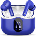 Wireless Earbuds, Bluetooth 5.4 Headphones Bass Stereo/Clear Calls, Blue | Ear Buds with Noise Cancelling Mic LED Display in Ear Earphones IP7 Waterproof 36H Bluetooth Earbuds for Phones/Sport/Laptop by Btootos