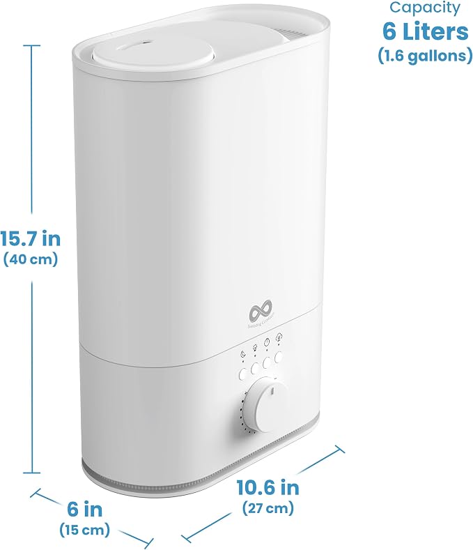 Everlasting Comfort 6L Humidifier Large Room, High Mist Output 60 HR Runtime Ultrasonic Top Fill Humidifiers for Bedroom, Easy to Use & Clean for Home, Baby Humidifier, Plants, Congestion, Indoor - Image 8