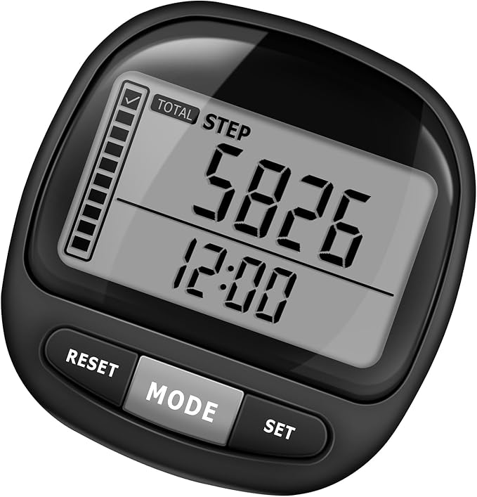 3D Pedometer Step Counter for Walking and Miles, Simple Step Tracker by DonDofla