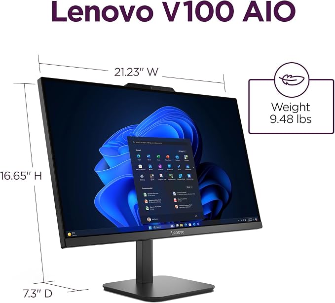 Lenovo IdeaCentre 24 23.8" N100 8GB 512GB SSD All-in-One Desktop Computer | FHD IPS Display, Intel UHD Graphics, WiFi 6, Keyboard, Mouse, Windows 11 Home, Black - Image 8