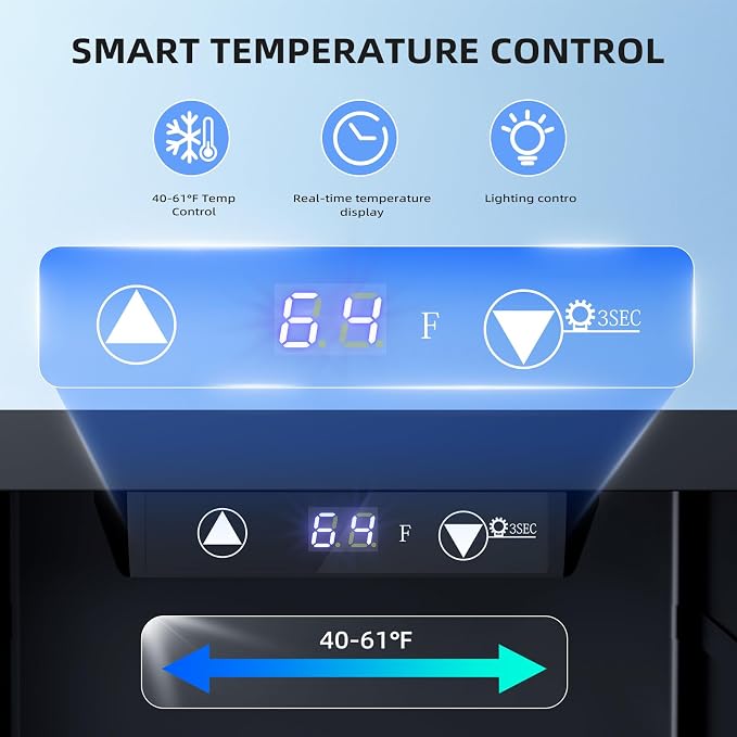 Antarctic Star 18L Beverage Refrigerator Cooler 24Can, Mini Fridge with Quiet Compressor, LED Light,Freestanding Small Fridge with Electronic Temperature Control for Home and Bar(40-61 ℉) - Image 2