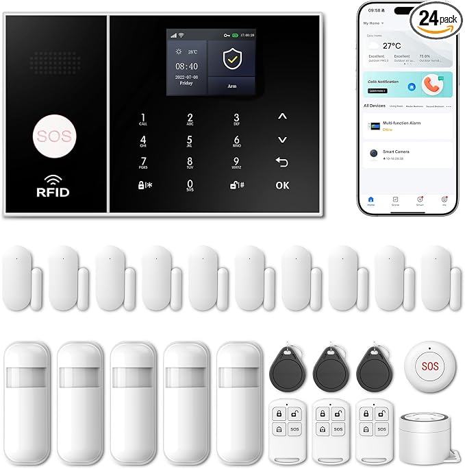 Wireless Alarm System for Home Security, WiFi+GSM/4G by PGST