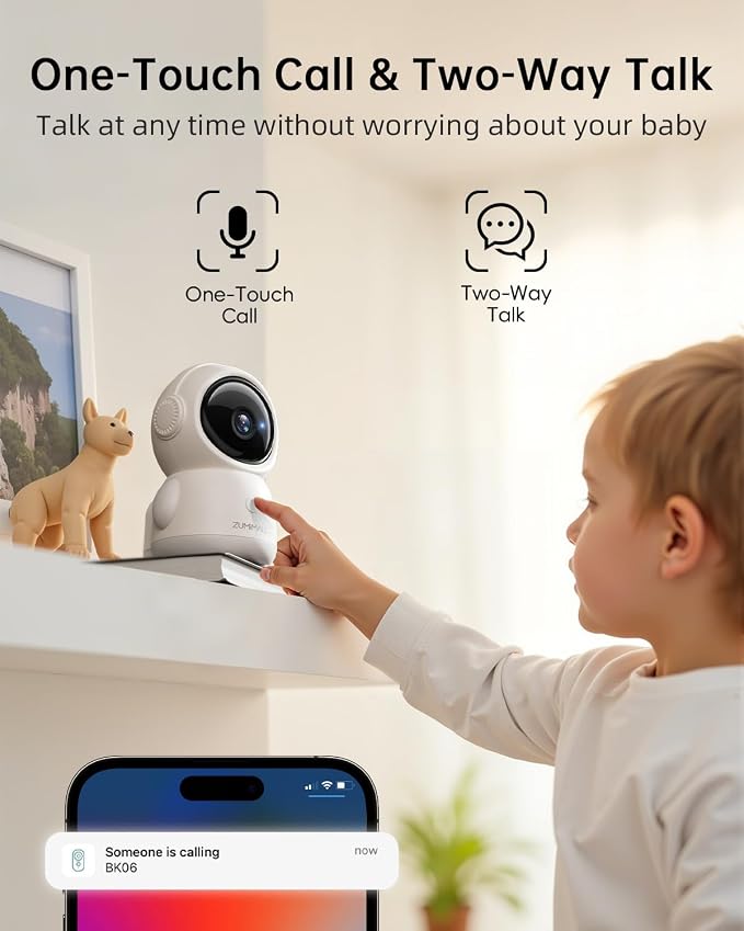 ZUMIMALL Security Camera Indoor, 5G/2.4G WiFi Baby Monitor - Image 8