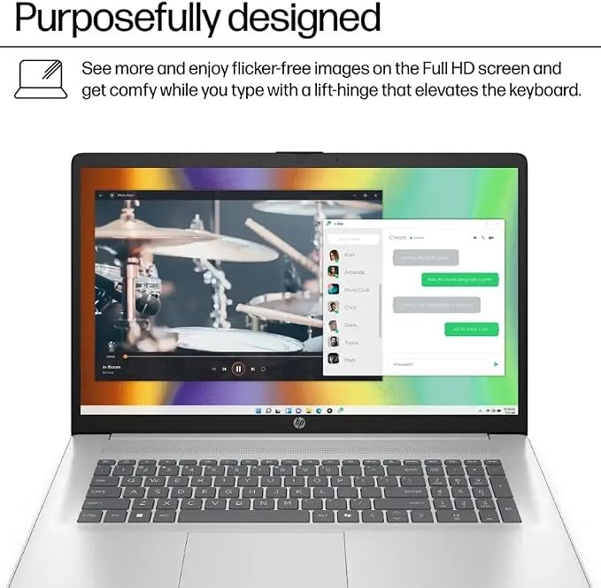 HP 17.3" FHD IPS Laptop, Quad Core AMD Ryzen 5 7520U (Beat i7-1255U) 8GB DDR5 RAM 512GB SSD, Business-Student Laptop with Copilot AI Fast Charge Private Webcam Wifi6 Win11, w/GM Accessory - Image 5