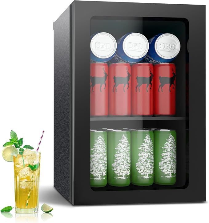 Compact 24 Can/0.9 Cu.Ft Mini Fridge For Soda, Drink, Beer, Wine | Portable Quiet Small Beverage Refrigerator Cooler With Removable Shelves&Manual Temperature Control For Office, Dorm, Bar by Unknown