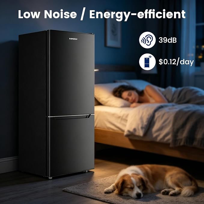 Apartment 7.1 Cu.Ft Refrigerator with Bottom Freezer Black | Office Fridge with Bottom Freezer, Large Capacity, Energy Saving, Adjustable Thermostat, Low Noise - Image 6
