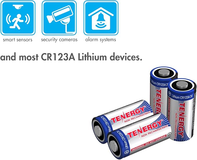 Tenergy 3V CR123A Lithium Battery, High Performance CR123A Cell Batteries PTC - Image 3