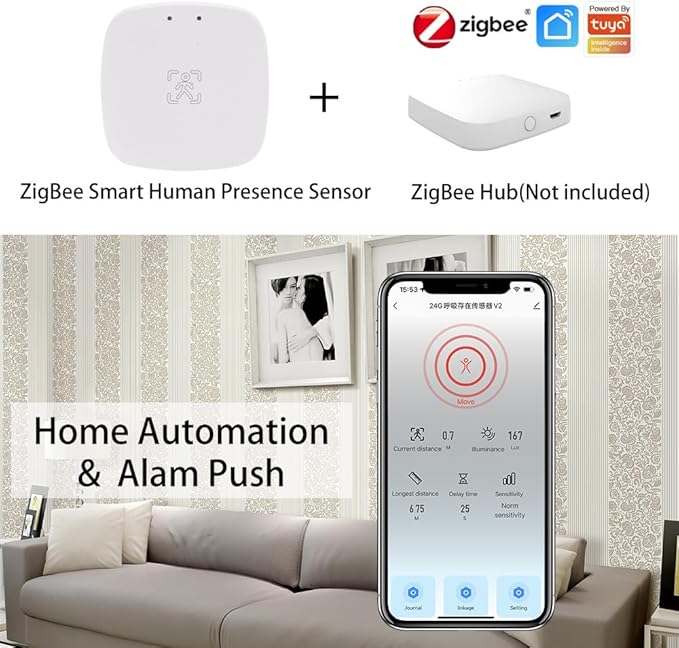 Presence Sensor, WenzhiIoT Smart Motion Sensor Zigbee 24 GHz Radar MmWave - Image 3
