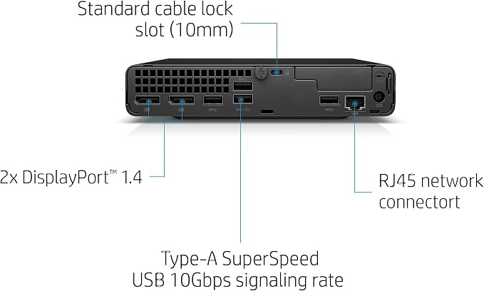 HP EliteDesk 800 G6 Mini Desktop Business Computer, Core i5-10500T Processor, 16GB RAM, 1TB PCIe SSD, RJ-45, Displayport, SUB KB & Mouse, Wi-Fi, BT, Windows 11 Pro (Renewed) - Image 5