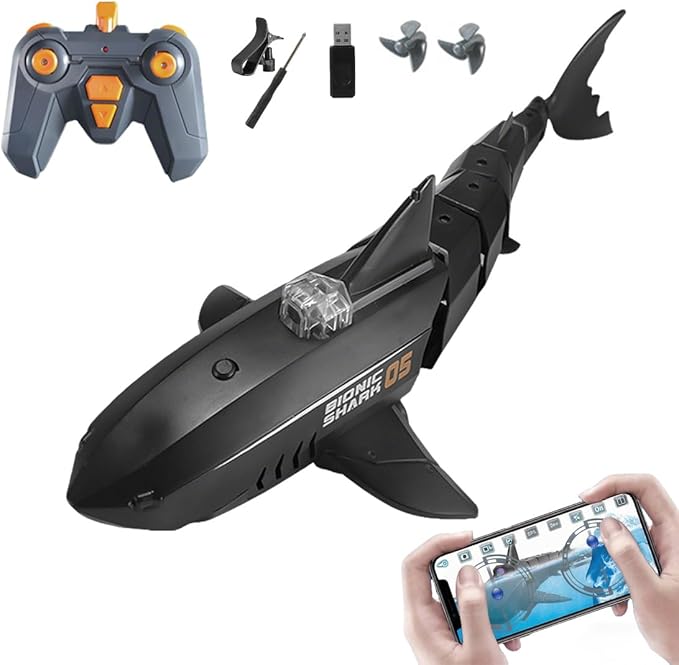 Remote Control Shark Pool with HD Underwater Camera, 2.4G Electric RC Fish Boat by Unknown