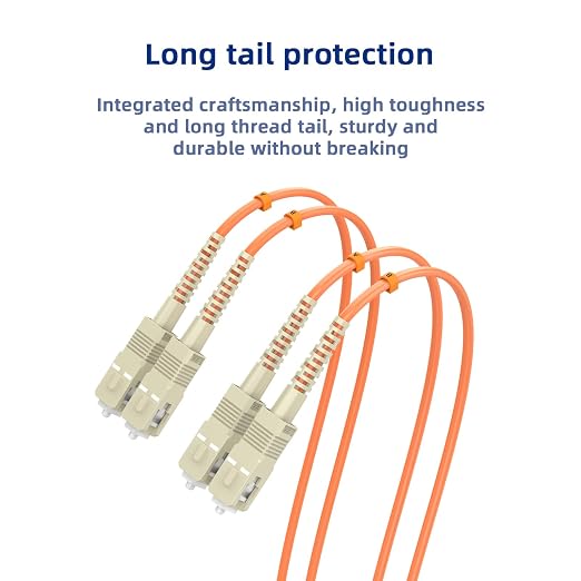 OM1 SC/UPC to SC/UPC Fiber Patch Cable 2M/6.5FT Multimode Duplex 62.5/125μm - Image 5
