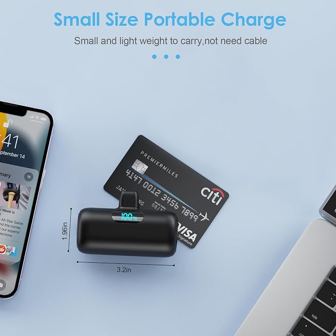 [2-Pack]Small Portable Charger for iPhone 5000mAh, PD Fast Charging Power Bank,Mini Battery Pack Portable Phone Charger Travel Essentials for iPhone 14/14 Pro Max/13/13 Pro/12 Pro/11/XS/XR/X/8/7/6/SE - Image 5