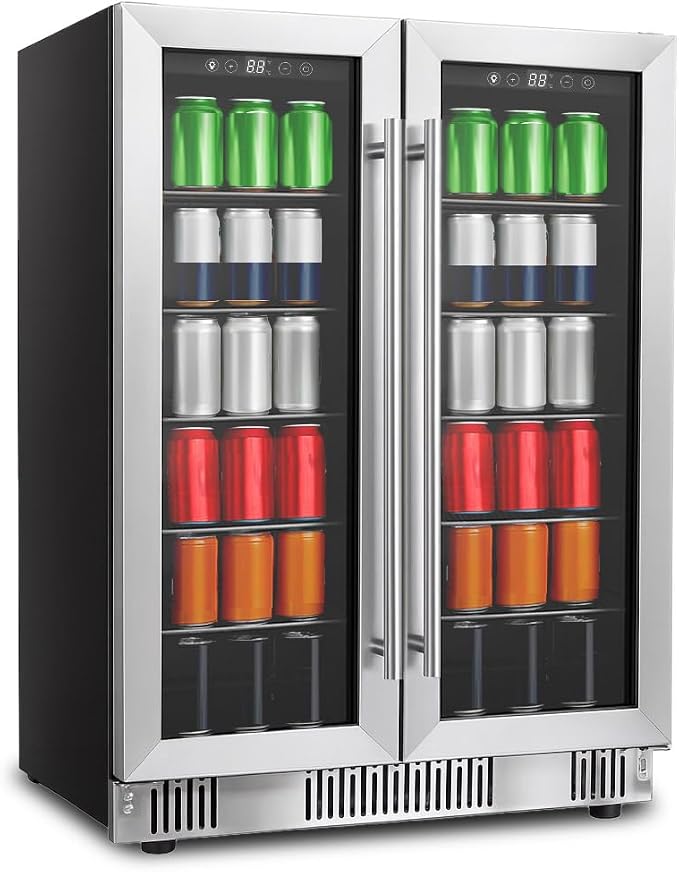 Compact 176 Can/5.4Cu.Ft Mini Fridge, Reversible Glass Door | For Soda, Beer Or Wine, Portable Small Beverage Refrigerator With Digital Display&Removable Shelves for Office, Dorm, Bar by Unknown