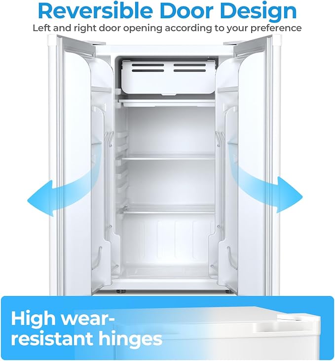 Antarctic Star 3.2 Cu.Ft. Mini Fridge with Freezer, Small Refrigerators with Adjustable Thermostat, Low Noise, Energy Saving, Compact Refrigerators for College Dorm, Office, Bedroom, Apartment, White - Image 6