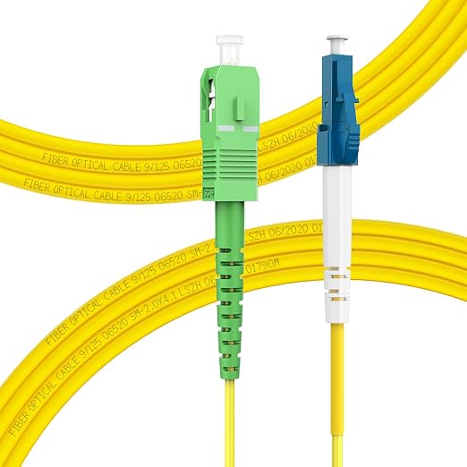 FLYPROFiber- OS2 3M/10ft LC/UPC to SC/APC Fiber Path Cable, Single Mode Fiber by FLYPROFiber