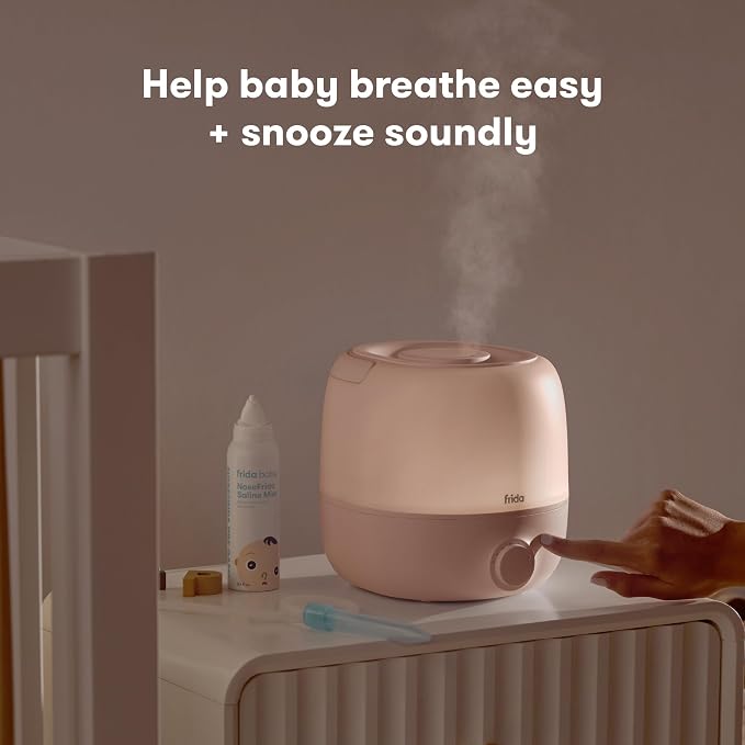 Frida Baby 3-in-1 Cool Mist Humidifier for Large Rooms, Top Fill Humidifier for Bedroom, Allergy Relief, 60 Hour Runtime + Nightlight, Auto Shut-Off, Quiet, Carry Handle, Essential Oil Diffuser - Image 2