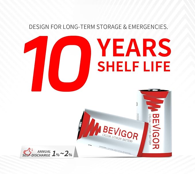 BEVIGOR CR123A 3V Lithium Batteries 6 Pack, 1500mAh Photo Battery, 3 Volt 123 - Image 5