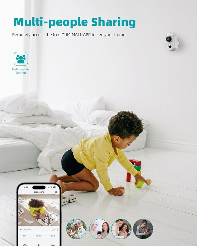 ZUMIMALL 360° Indoor Security Camera, 3MP Baby Monitor Camera, 24/7 Recording - Image 5