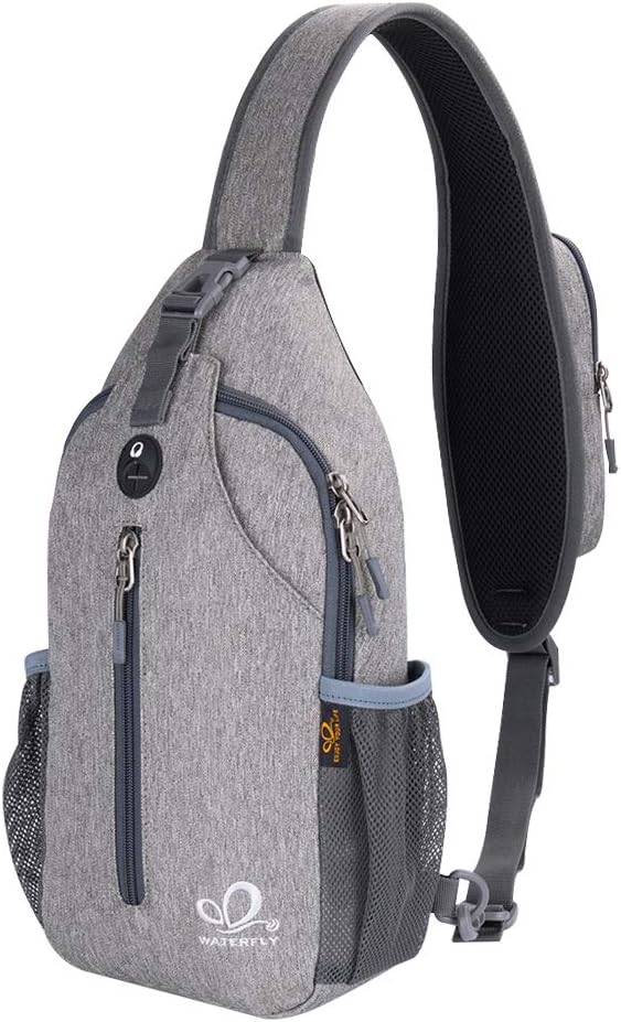 WATERFLY Crossbody Sling Backpack Sling Bag Travel Hiking Chest Bag Daypack by Waterfly