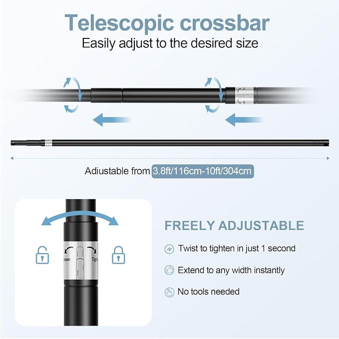 EMART 10x10FT Backdrop Stand, Photo Studio Back Drop Adjustable Stand - Image 4