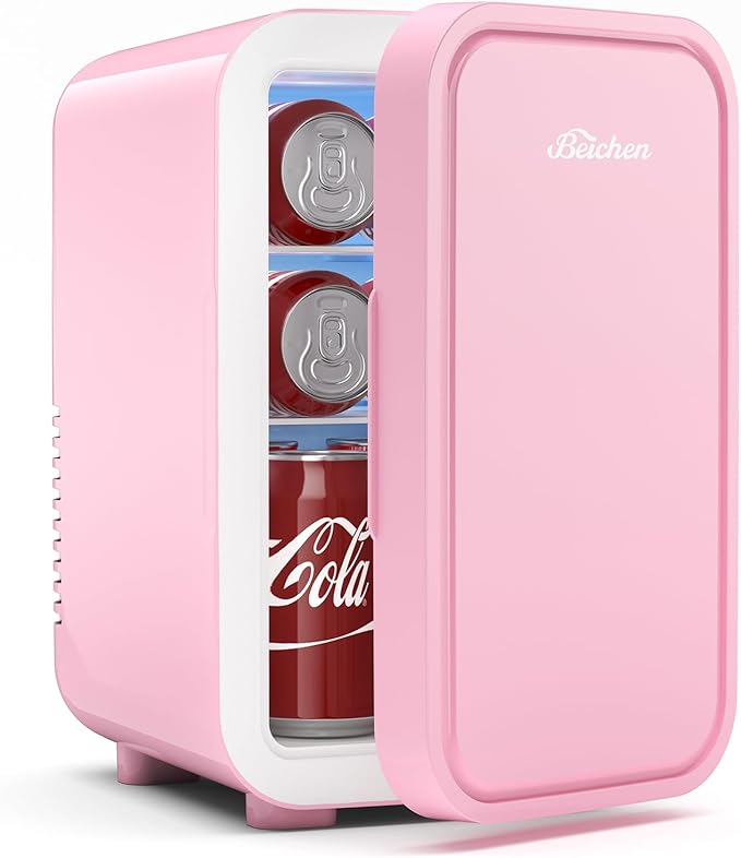 BEICHEN Mini Fridge,6 Liter / 8 Can Small Fridge for Bedroom, Car, Office | Cooler & Warmer for Food, Drinks,Energy Saving, Low Noise,110V Ac/12V Dc,Compact & Portable by BEICHEN