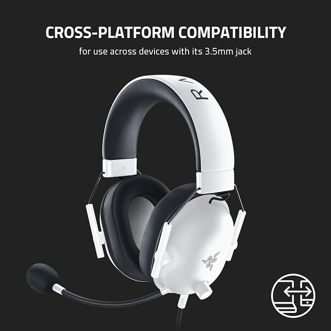 Razer BlackShark V2 X Gaming Headset for PC, 3.5mm Audio Jack, White - Image 8