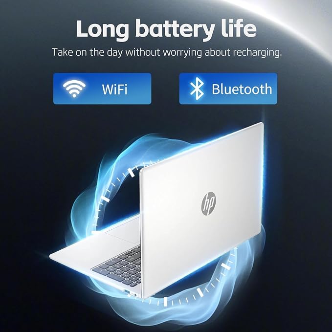 HP New 15.6 inch Laptop Computer, 2025/2026 Edition, Intel High-Performance 4 cores N100 CPU, 16GB RAM, 512GB SSD, Long Battery Life, Ultra-Quiet Design, Windows 11 Pro with Microsoft Office - Image 4
