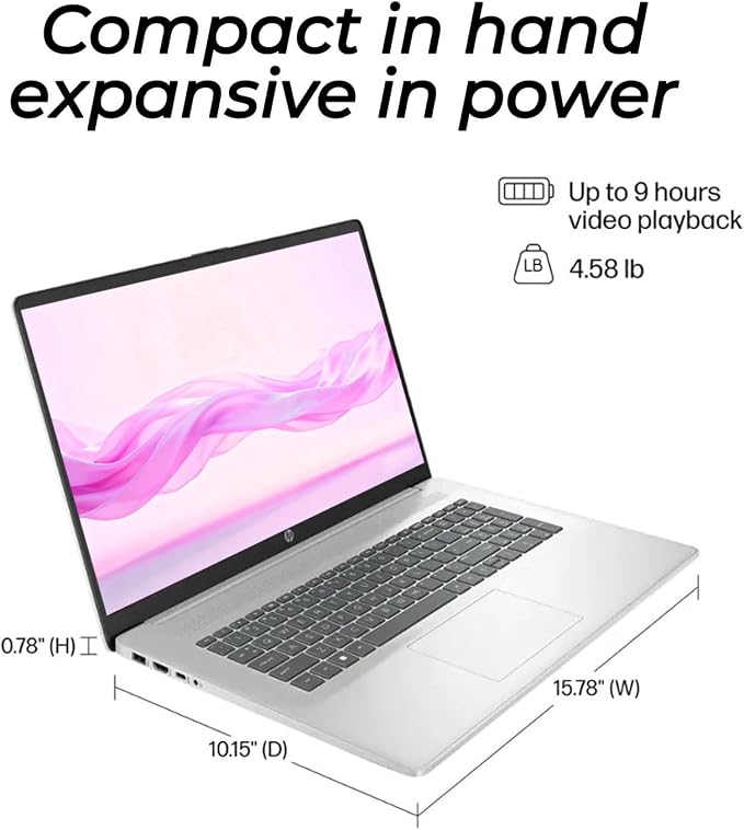HP 17 inch Business Laptop • 2026 Edition • Latest AMD Ryzen 5 CPU • 16GB RAM - 512GB SSD - 17.3" FHD Display • Copilot + • Long Battery Life • Windows 11 with Office 365 for The Web - Image 8