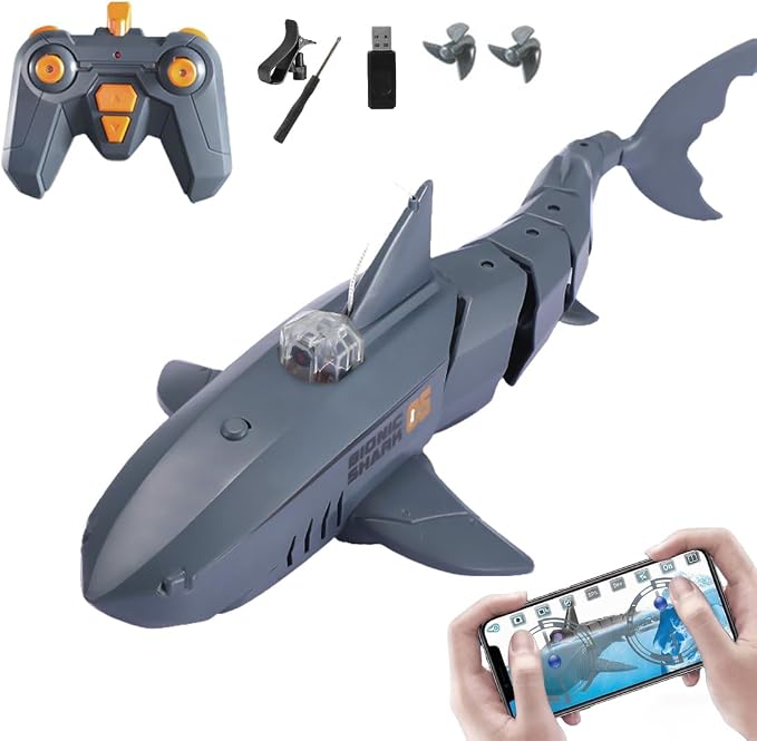 Remote Control Shark Pool with HD Underwater Camera, 2.4G Electric RC Fish Boat by Unknown