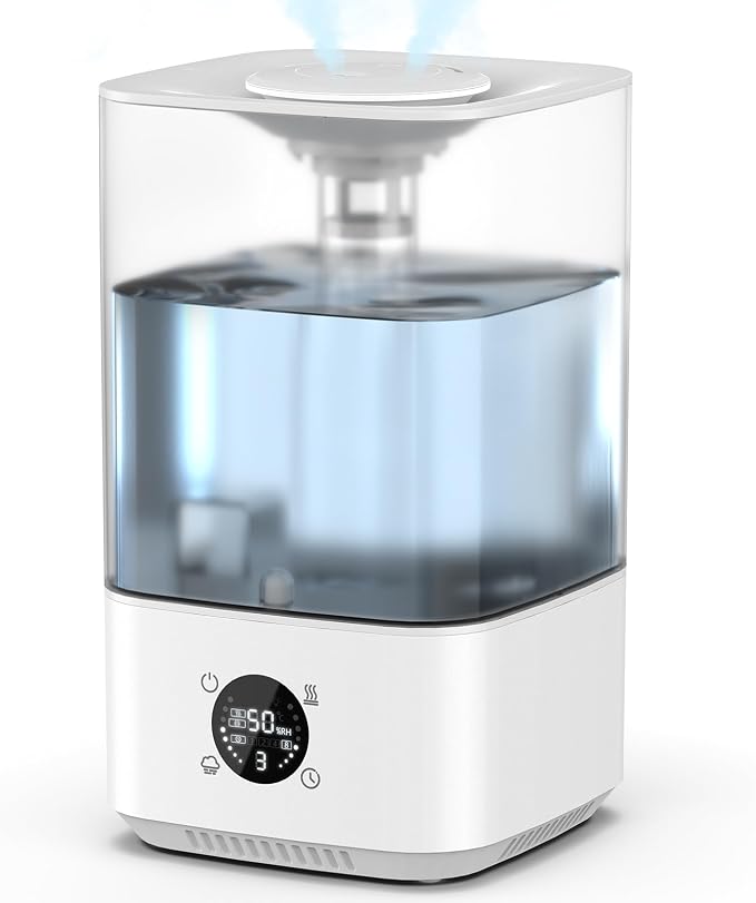6L Humidifier for Bedroom Large Room Home, 800ft² Wide Coverage, 26dB Quiet,Easy Top Fill, Quickly & Evenly Humidify, Real-Time Humidity Monitoring and Anti-dry Burn, White - Image 8