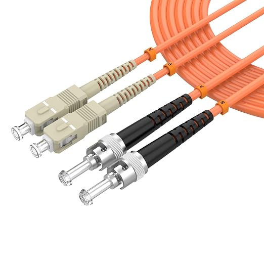 SC/UPC to ST/UPC Fiber Patch Cable OM1 Multimode Duplex 62.5/125μm 60M/196FT by lidkew