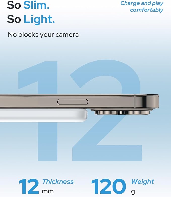TRKOY for Magsafe Portable Charger, 5000mAh Wireless Magnetic Power Bank with USB C Charging,Travel Essential for Magsafe Battery Pack Compatible with iPhone 17/16/15/14/13/12 Series, Snow White - Image 4