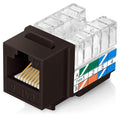Everest 90° Angled RJ45 Cat6 Keystone Jacks 20-Pack in Brown by EverestMediaSolutions