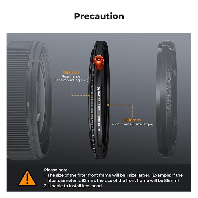 K&F CONCEPT 58mm Black Diffusion Mist Effect 1/4 & Variable ND2-32 & Circular - Image 7