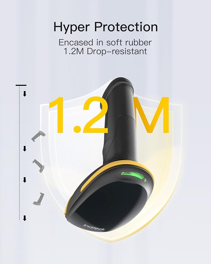Inateck Wireless Barcode Scanner, 1D USB Barcode Reader Handheld, 2000mAh - Image 4