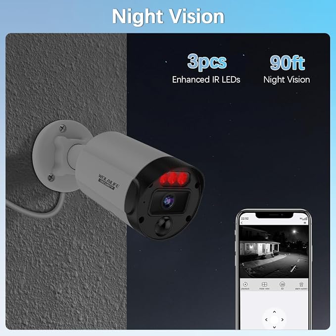【2-Way Audio & 130° Ultra Wide-Angle】 4K 8MP Outdoor Wired Security Camera - Image 8