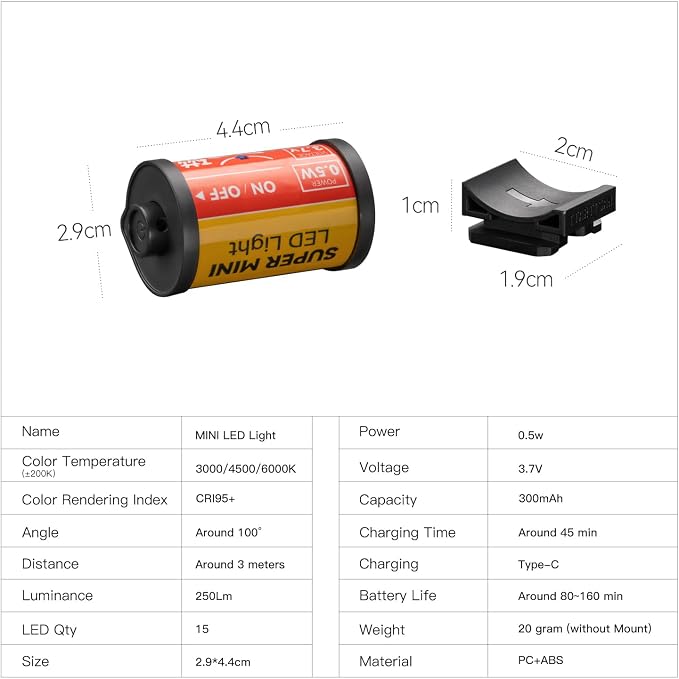 TTArtisan Magnetic Led Light 3 Colors 3000K/4500K/6000K Cold Shoe Lights - Image 6