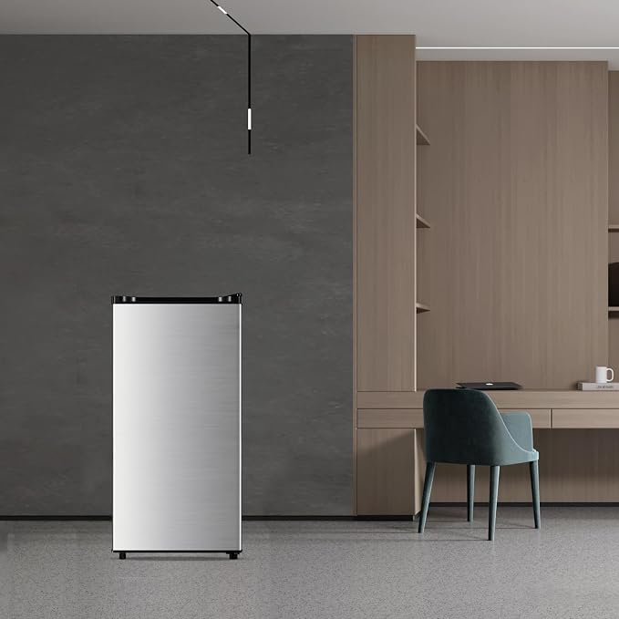 3.1 Cu.Ft Mini Fridge with Freezer, Single Door Mini Refrigerator, 7 Settings Temperature Adjustable, Compact Refrigerator for Apartment,Dorm, Office, Bedroom - Image 7