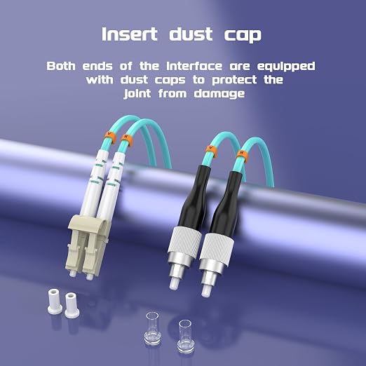 OM3 Fiber Patch Cable 0.6Meter/2ft, LC/UPC-FC/UPC Fiber Optic Cable Cord LSZH - Image 6