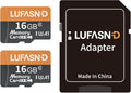 2-Pack 16GB Micro SD Card with Adapter, High Speed U3 C10 V30 SDXC Memory Card by Unknown
