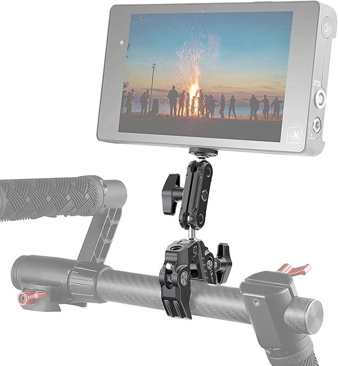 ULANZI Super Clamp Camera Clamp Mount Monitor 360° Ballhead Magic Arm Double - Image 4